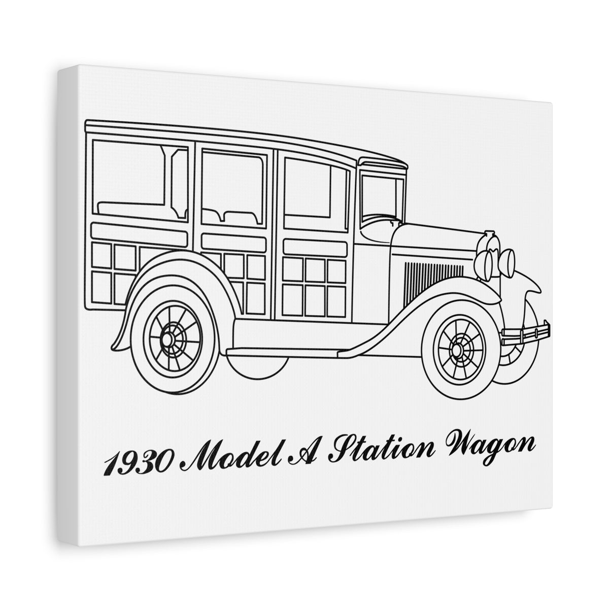 1930 Station Wagon White Canvas Wall Art