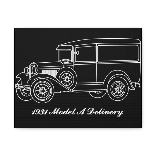 1931 Delivery Black Canvas Wall Art