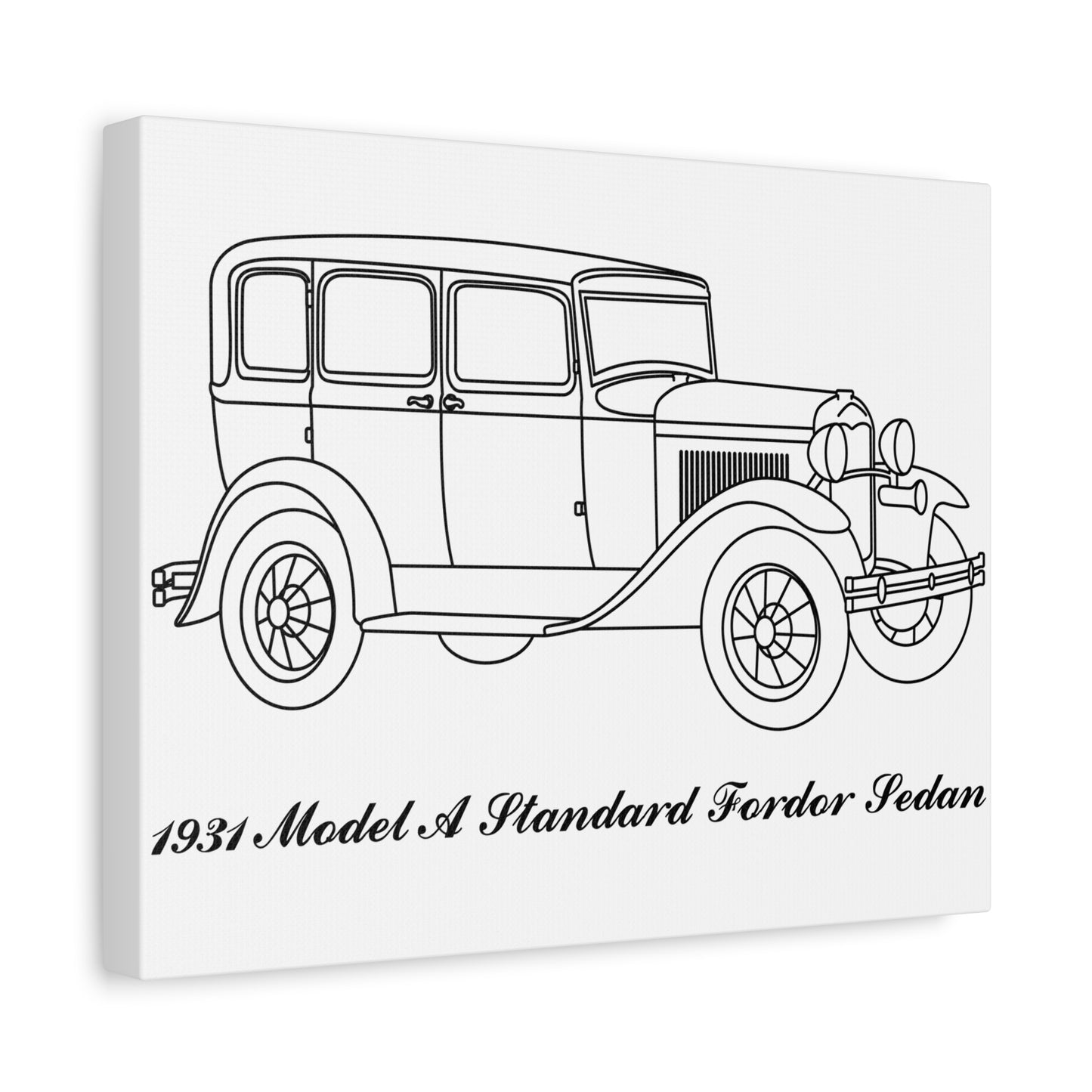 1931 Standard Fordor Sedan White Canvas Wall Art