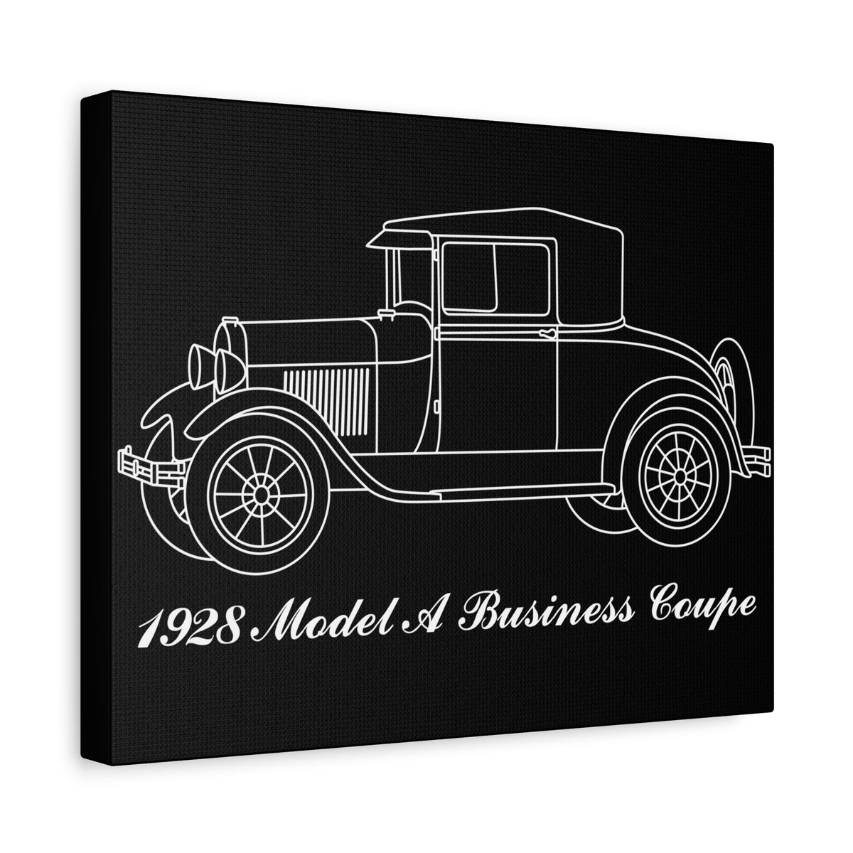 1928 Business Coupe Black Canvas Wall Art