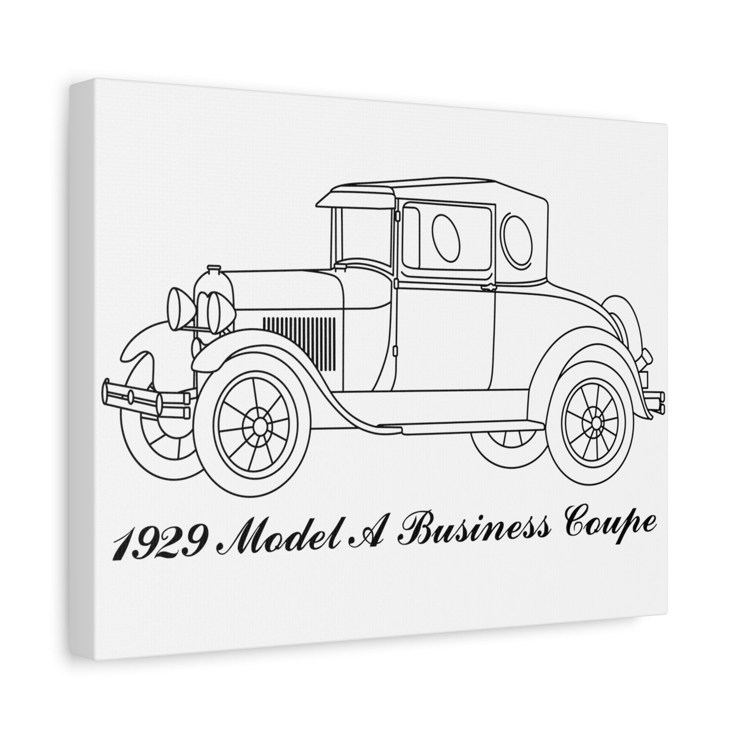 1929 Business Coupe White Canvas Wall Art