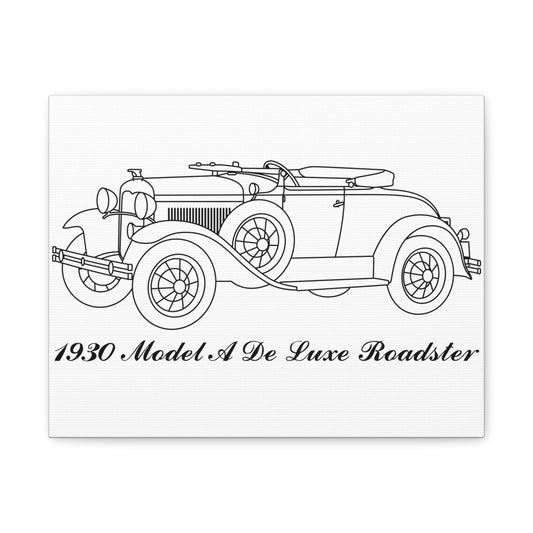 1930 De Luxe Roadster White Canvas Wall Art