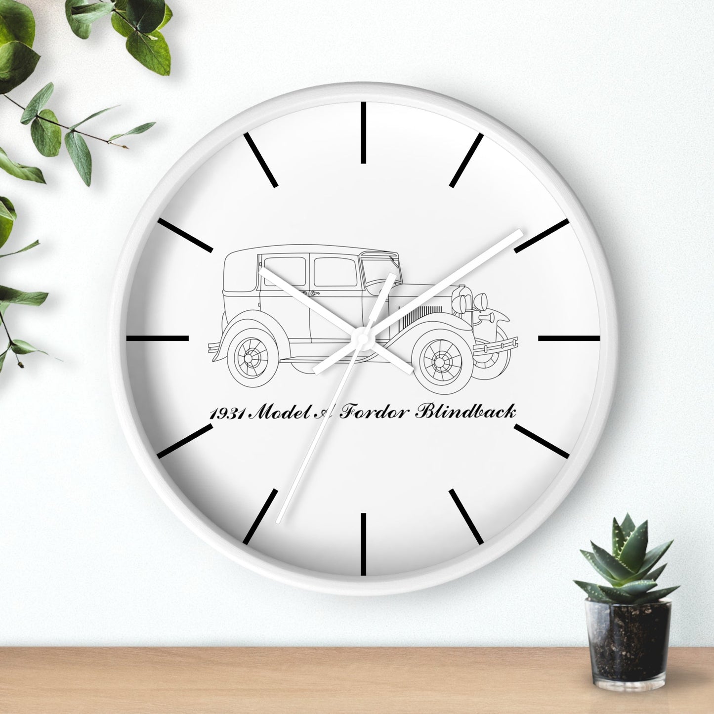 1931 Fordor Town Sedan Blindback Wall Clock