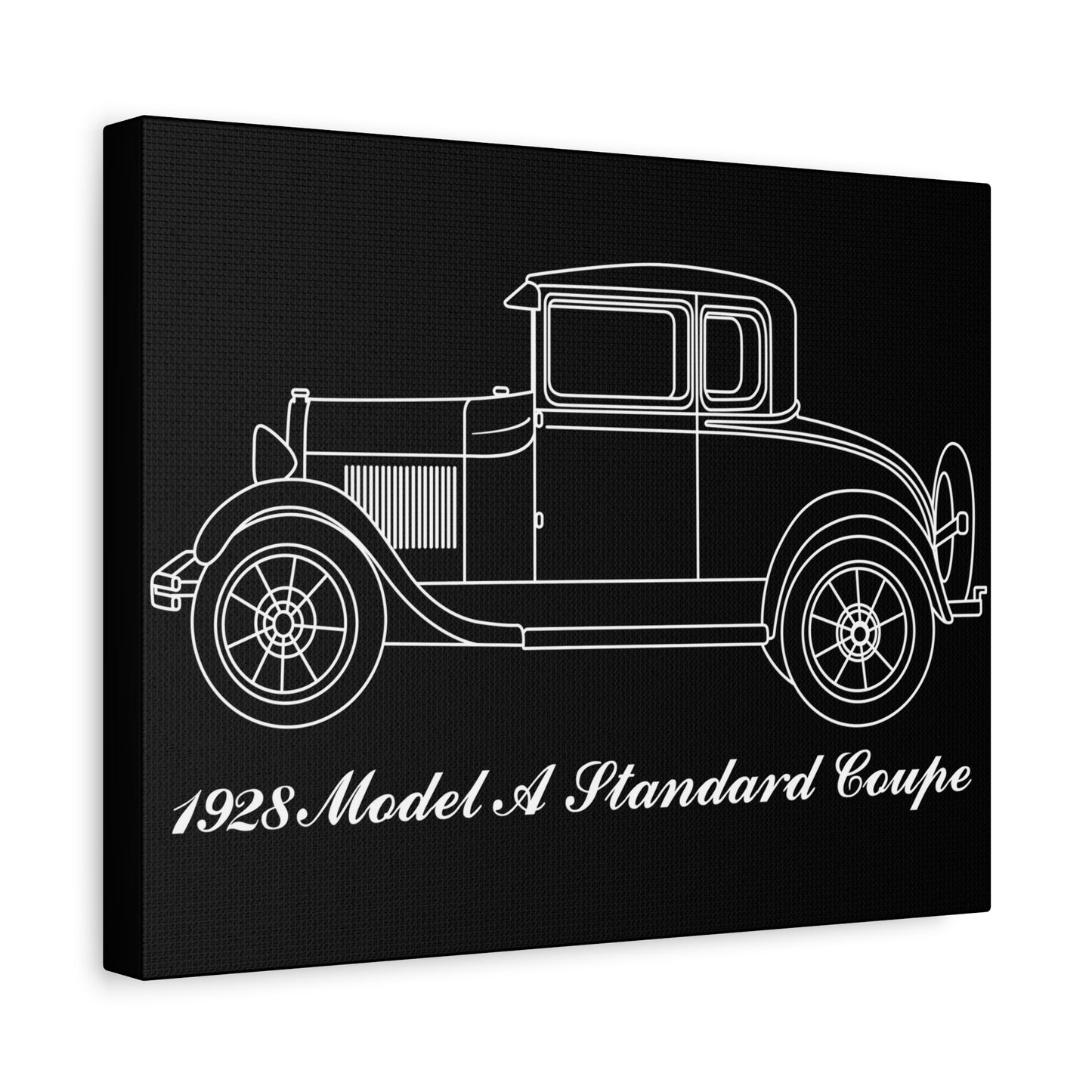 1928 Standard Coupe Black Canvas Wall Art