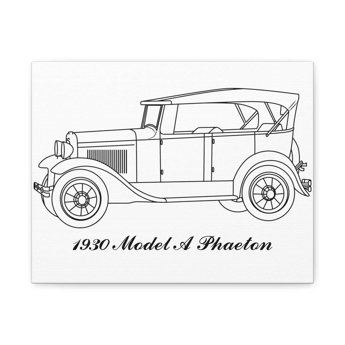 1930 Phaeton White Canvas Wall Art