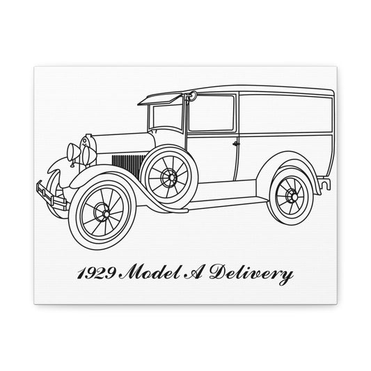 1929 Delivery White Canvas Wall Art
