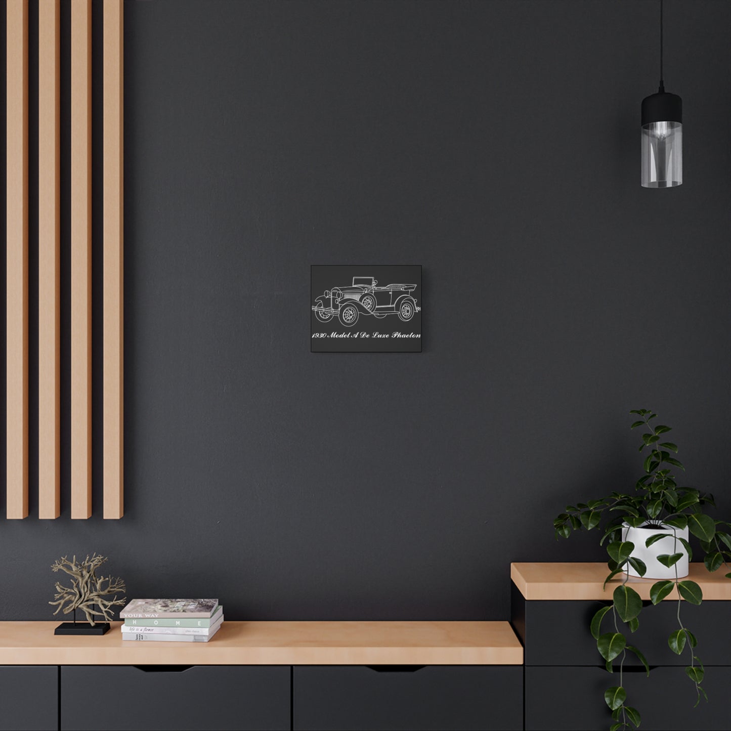 1930 De Luxe Phaeton Black Canvas Wall Art