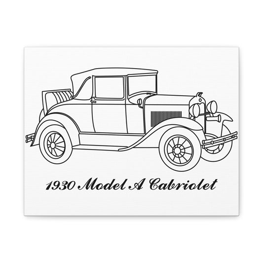 1930 Cabriolet White Canvas Wall Art