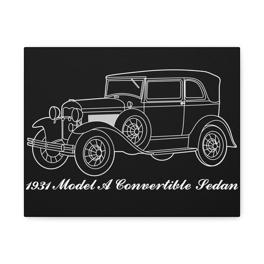 1931 Convertible Sedan Black Canvas Wall Art