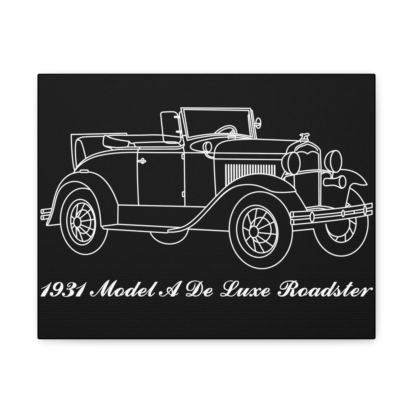 1931 De Luxe Roadster Black Canvas Wall Art