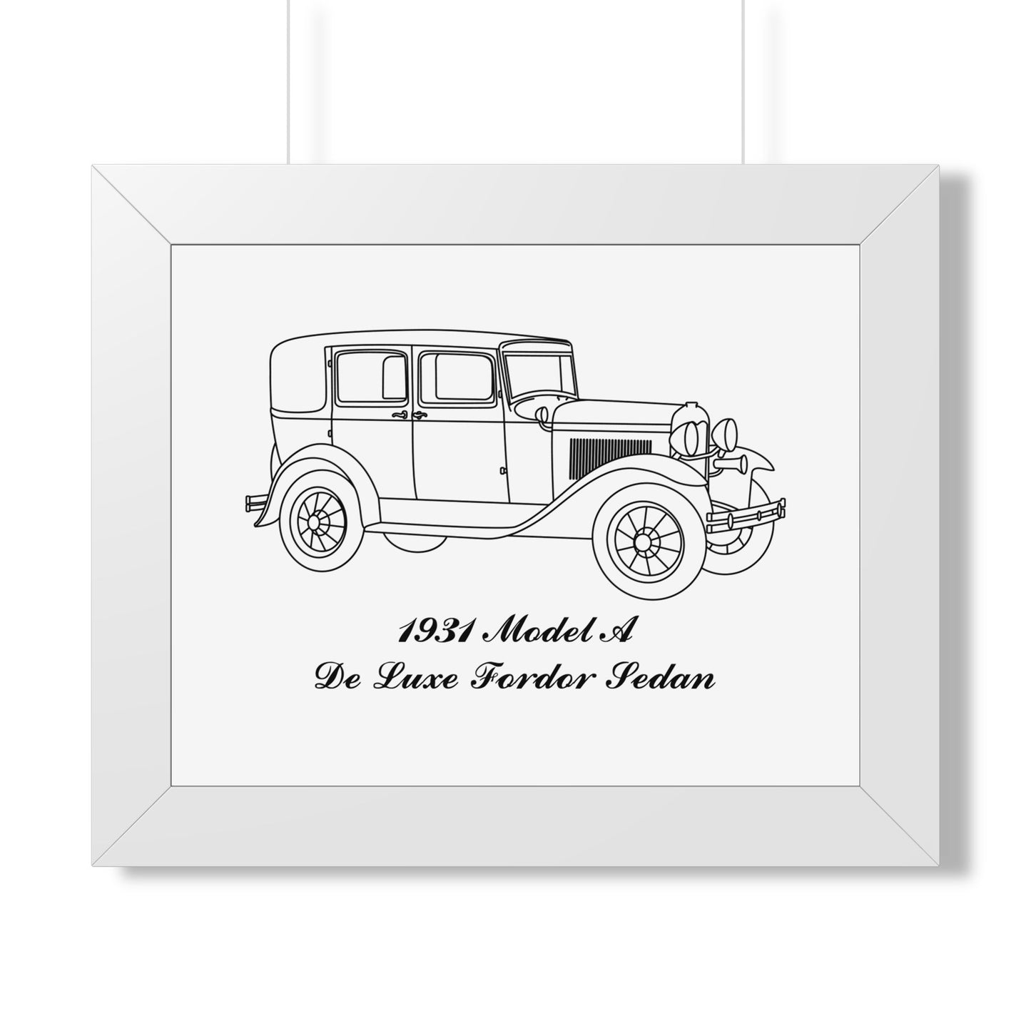 1931 De Luxe Fordor Sedan Framed Drawing