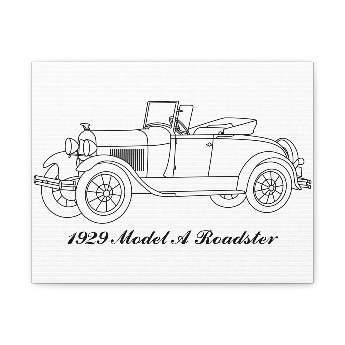 1929 Roadster White Canvas Wall Art