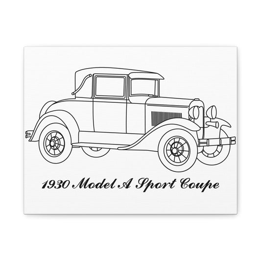 1930 Sport Coupe White Canvas Wall Art