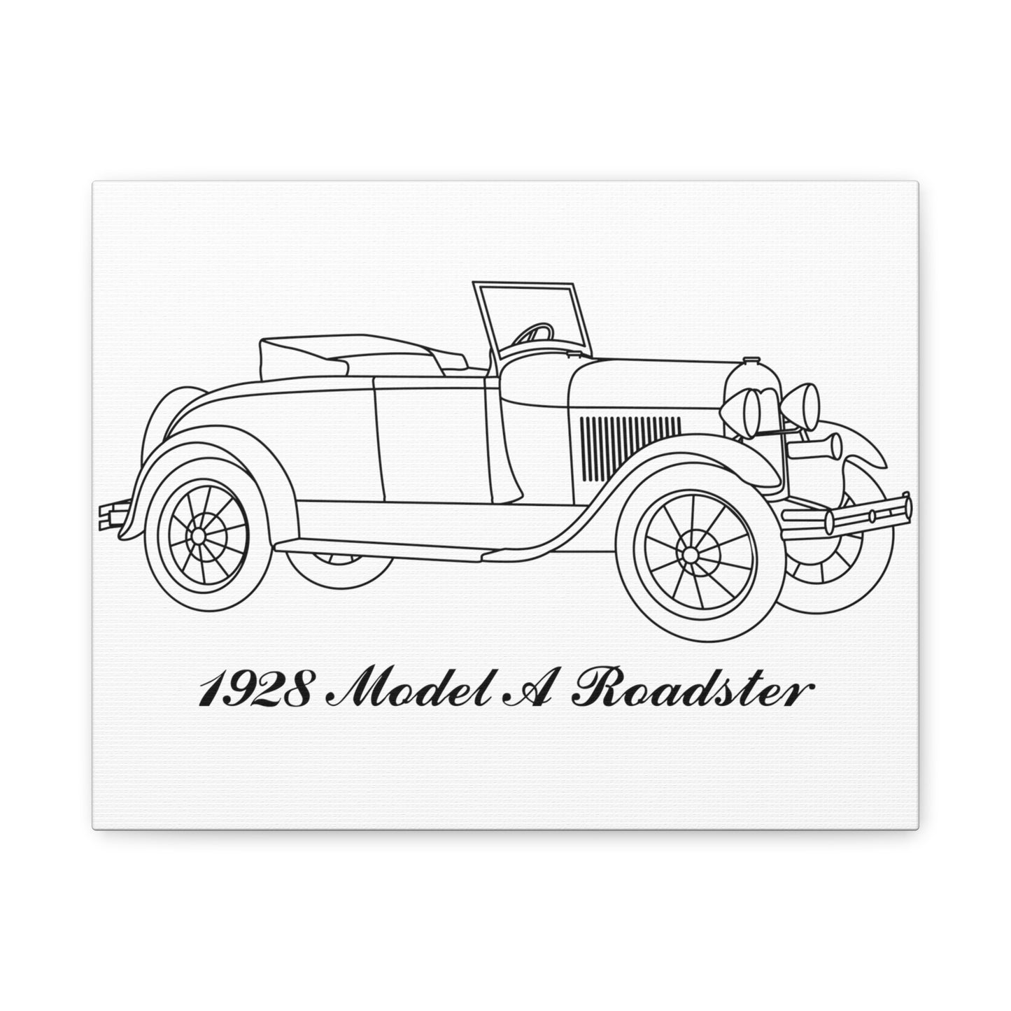 1928 Roadster White Canvas Wall Art