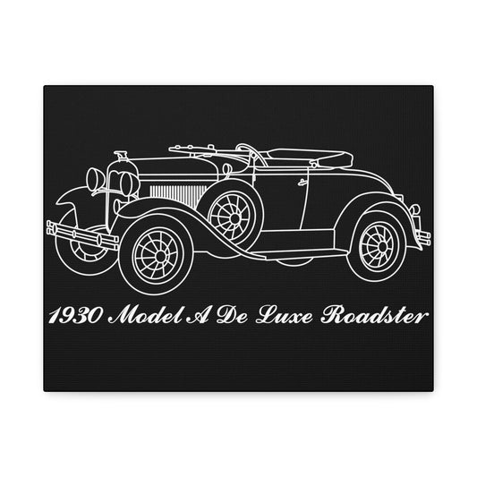 1930 De Luxe Roadster Black Canvas Wall Art