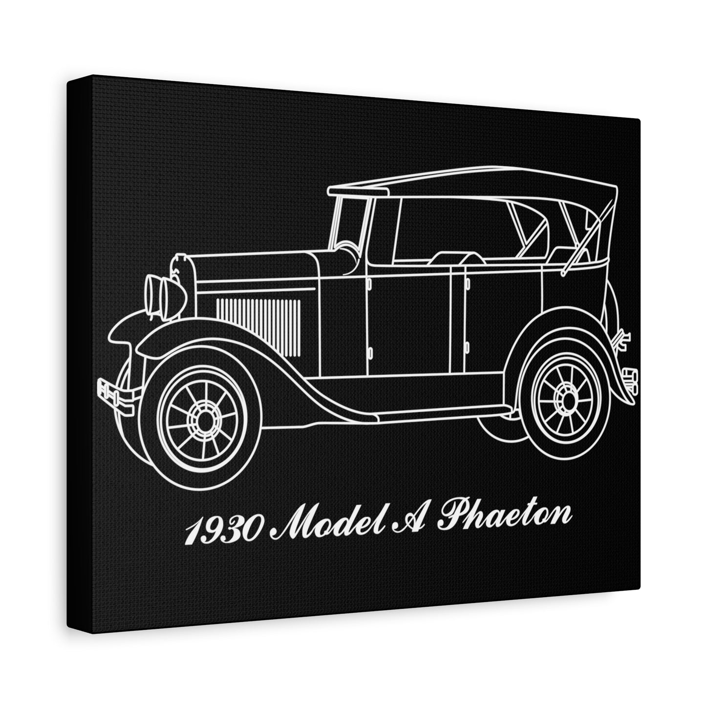 1930 Phaeton Black Canvas Wall Art