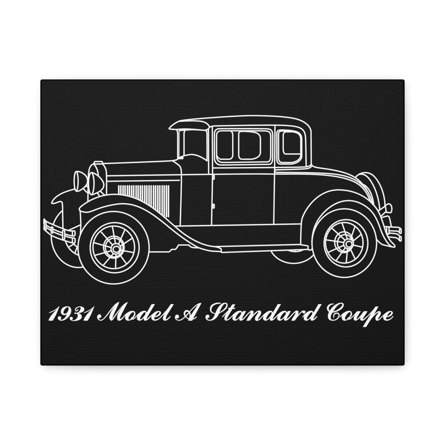 1931 Standard Coupe Black Canvas Wall Art