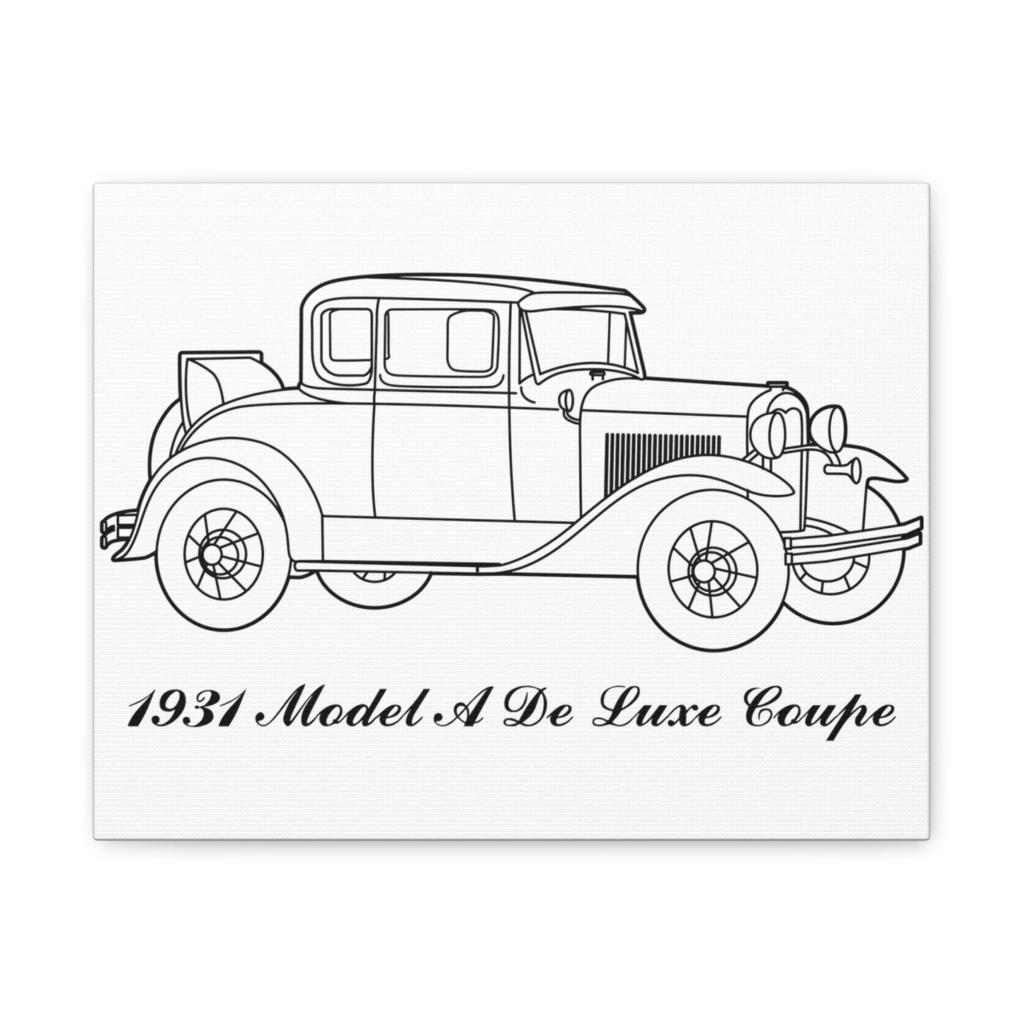 1931 De Luxe Coupe White Canvas Wall Art