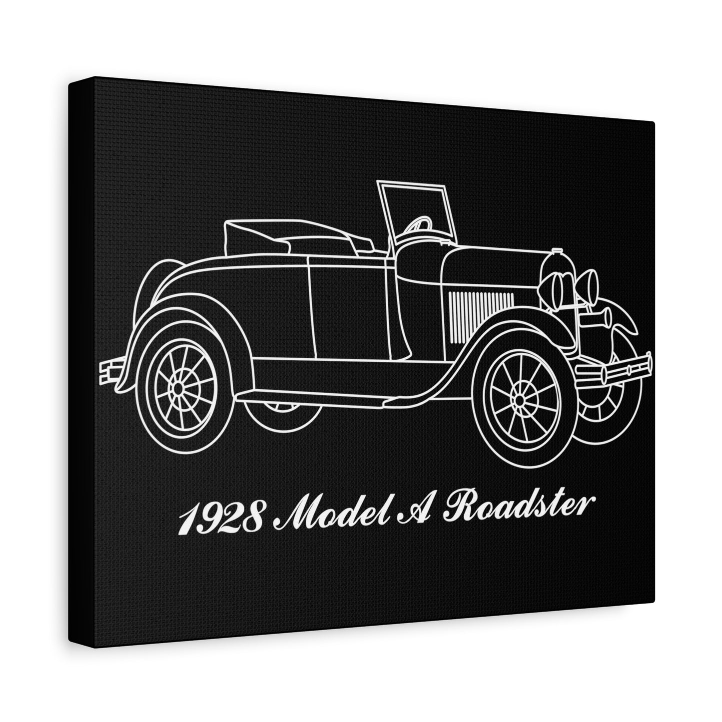 1928 Roadster Black Canvas Wall Art