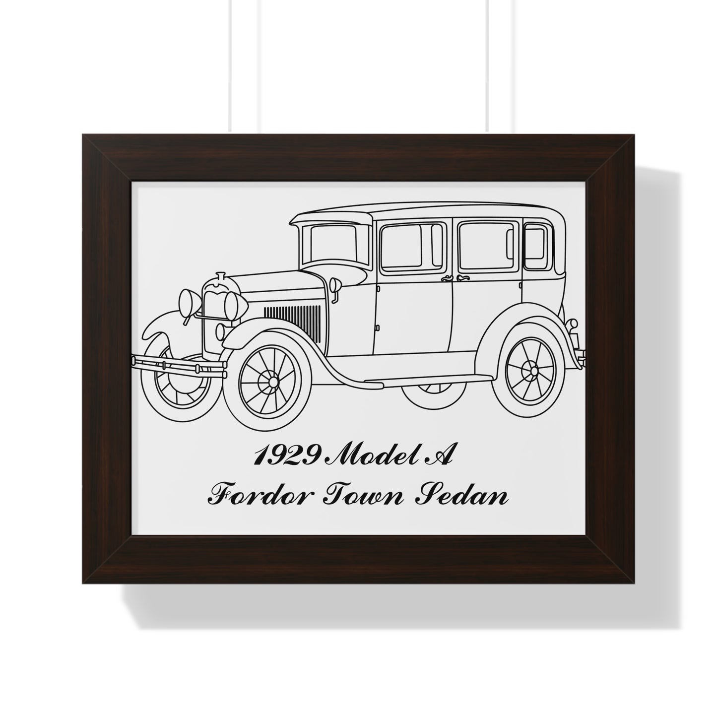 1929 Fordor Town Sedan Framed Drawing