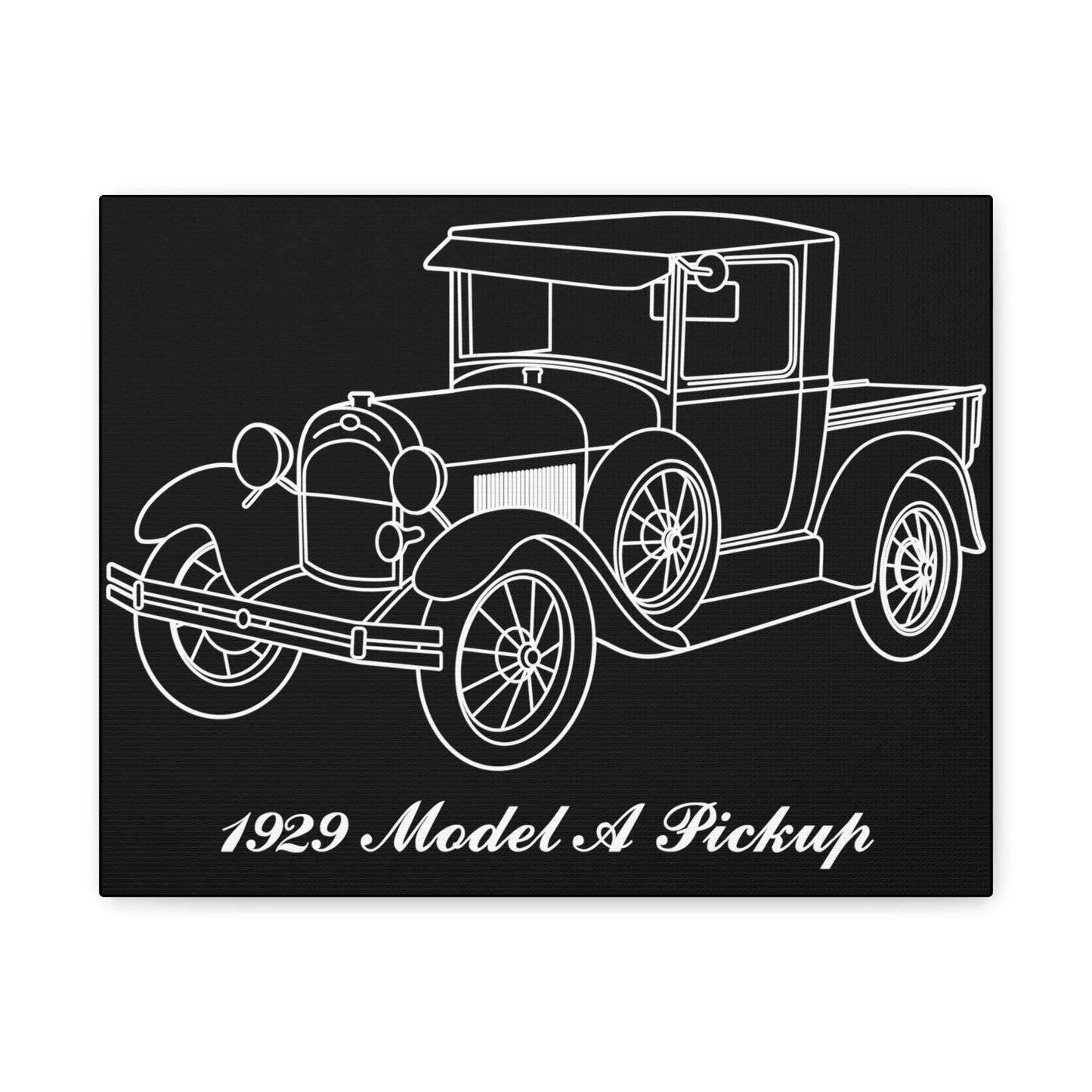 1929 Pickup Black Canvas Wall Art