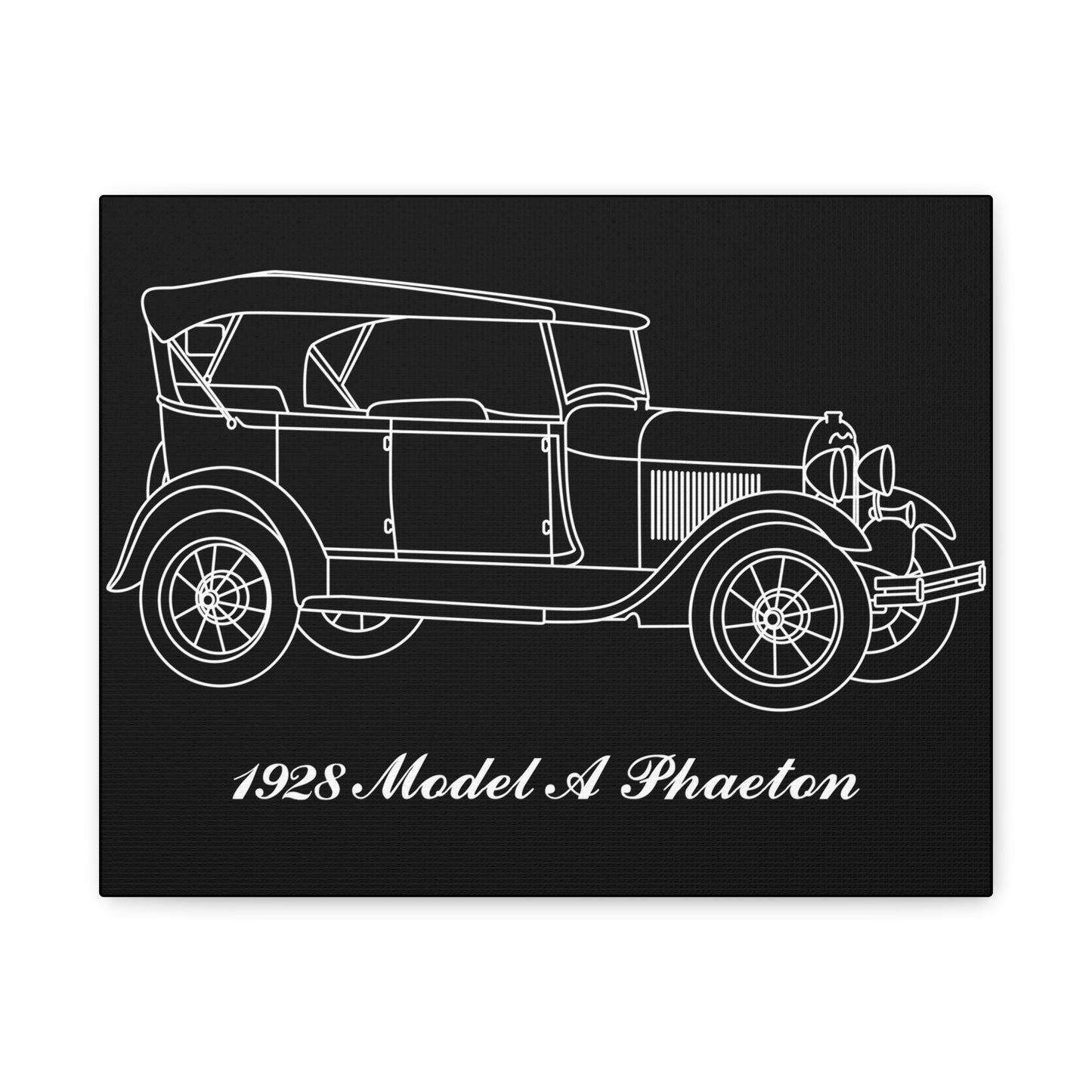1928 Phaeton Black Canvas Wall Art