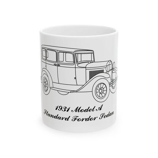 1931 Standard Fordor Sedan White Mug