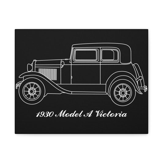 1930 Victoria Black Canvas Wall Art