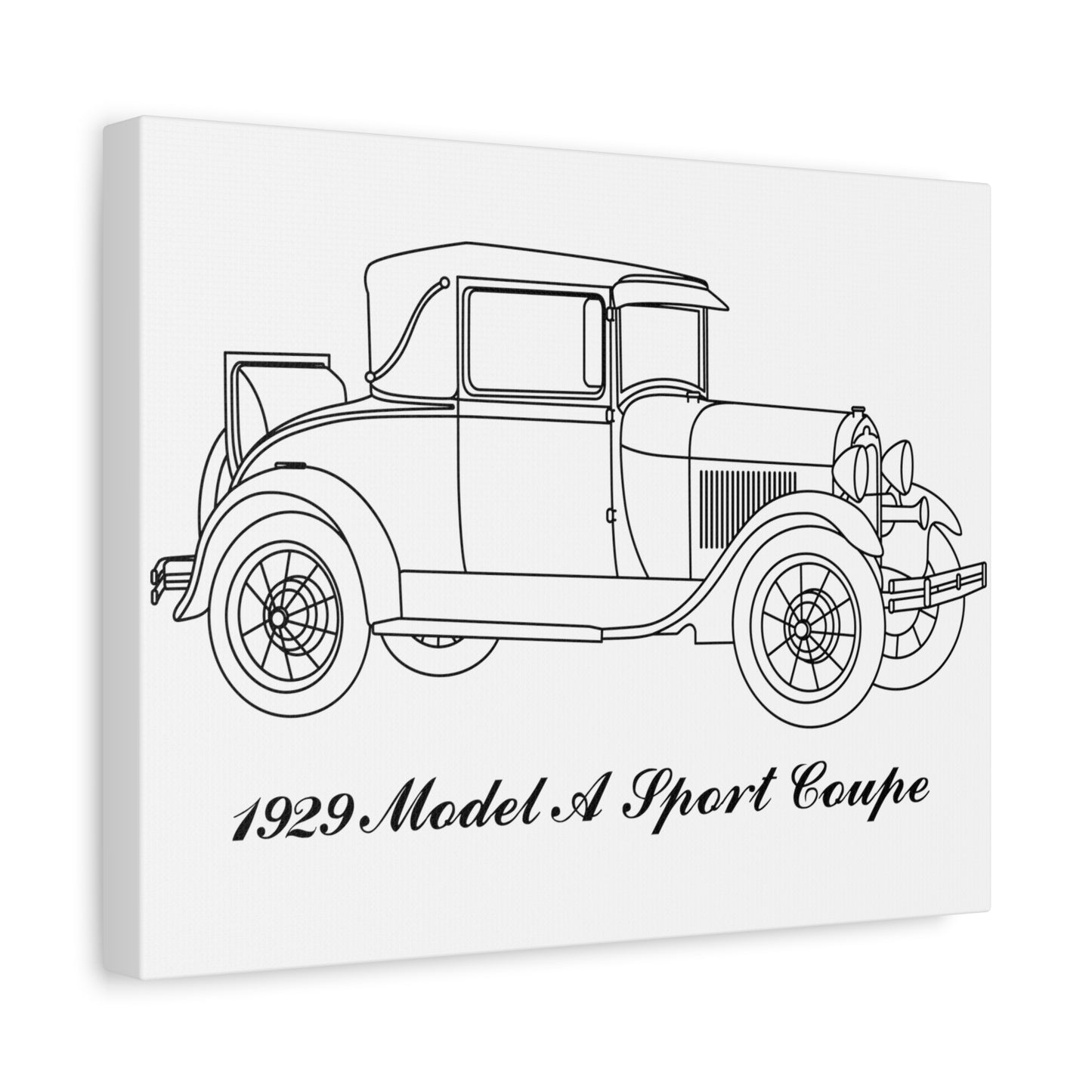 1929 Sport Coupe White Canvas Wall Art