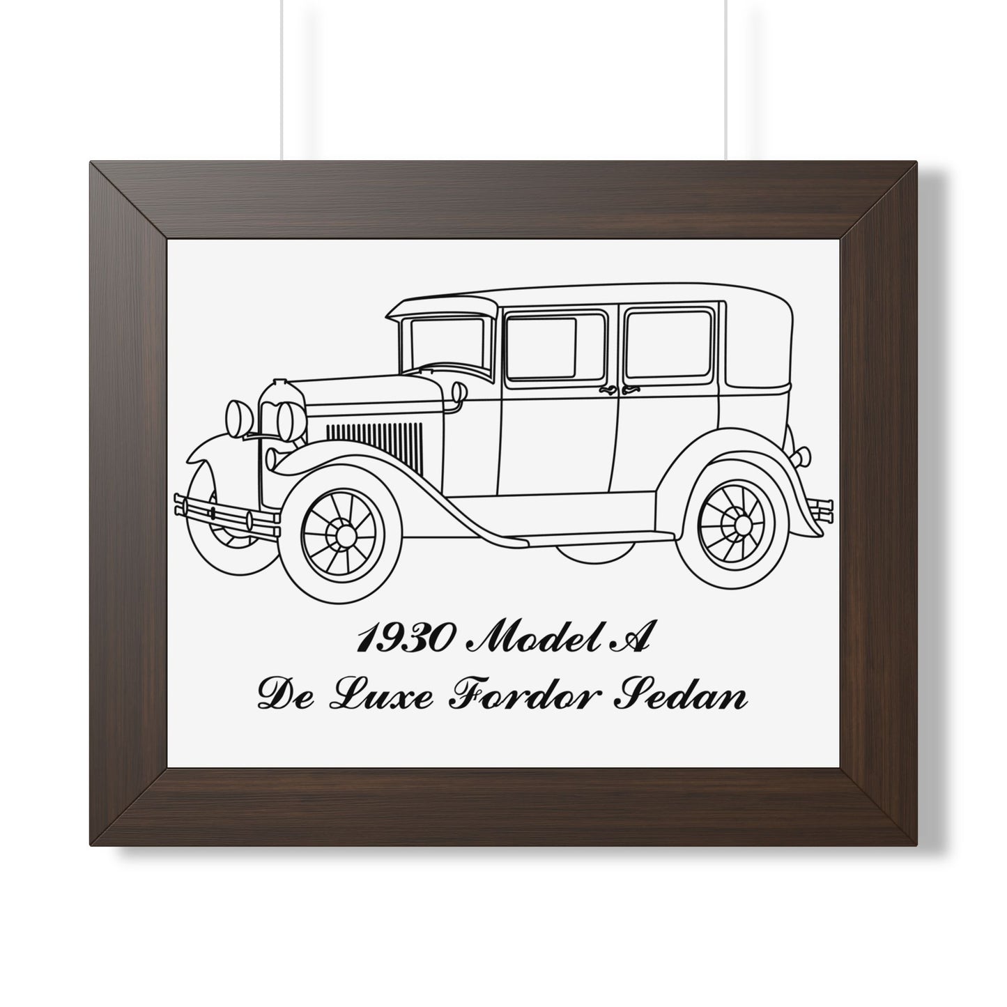 1930 De Luxe Fordor Sedan Framed Drawing