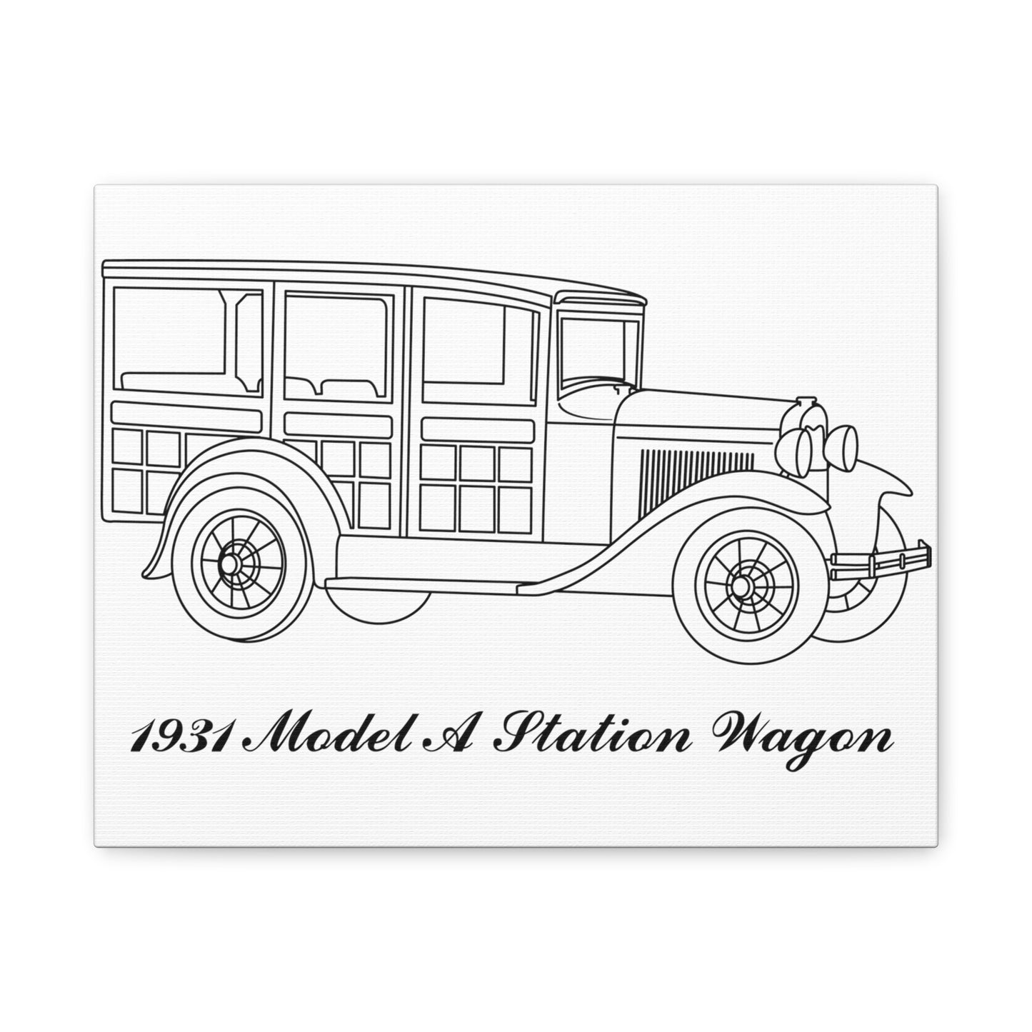 1931 Station Wagon White Canvas Wall Art