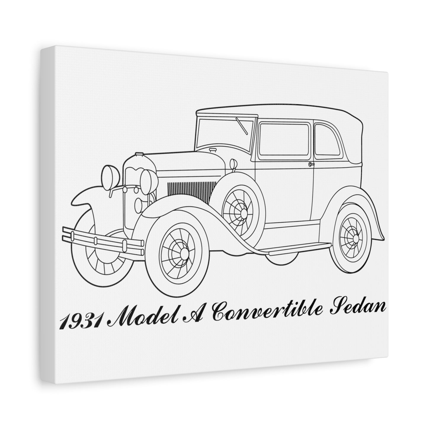 1931 Convertible Sedan White Canvas Wall Art