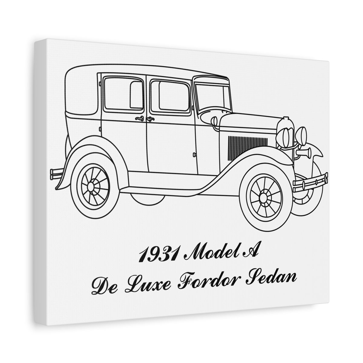 1931 De luxe Fordor Sedan White Canvas Wall Art