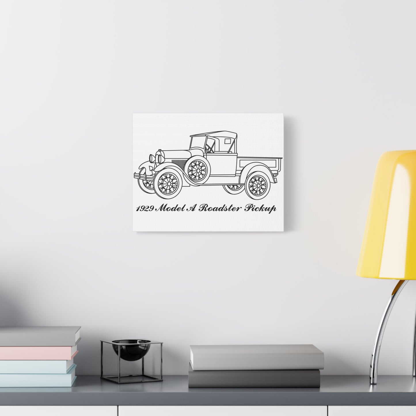 1929 Roadster Pickup White Canvas Wall Art