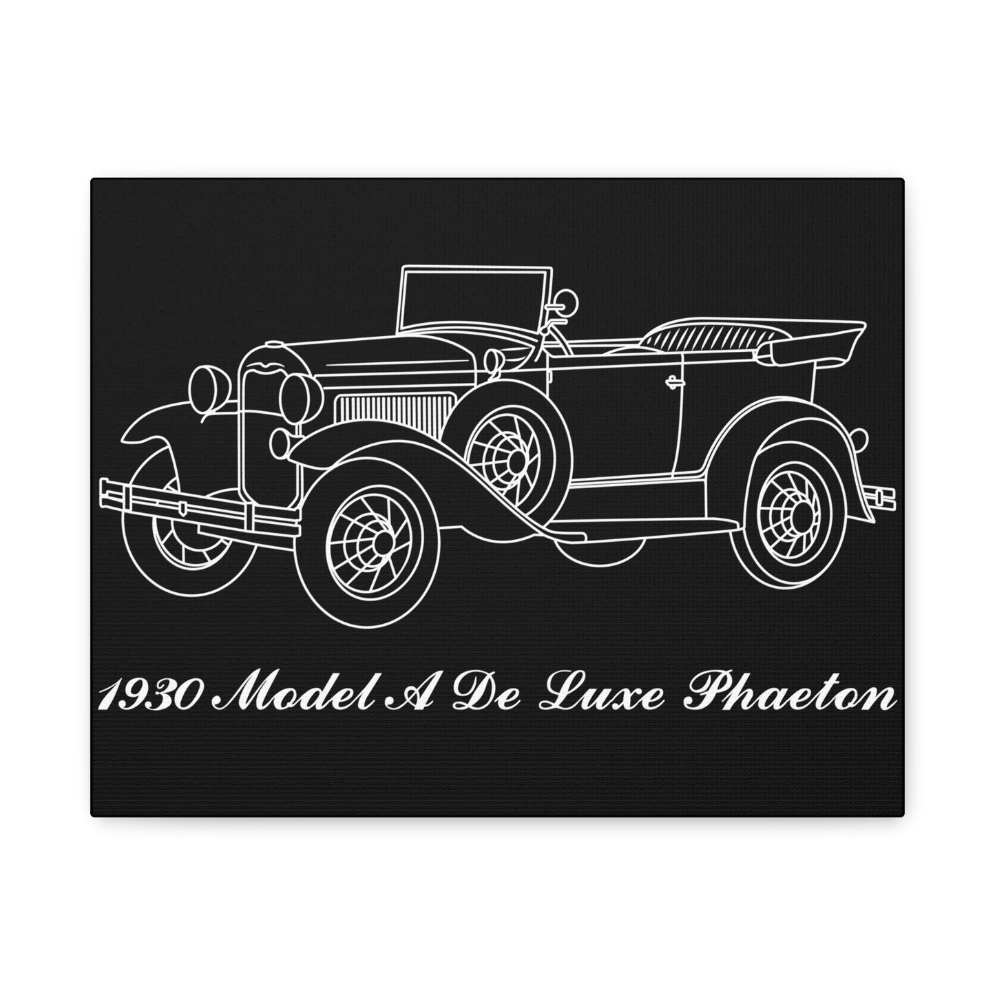 1930 De Luxe Phaeton Black Canvas Wall Art