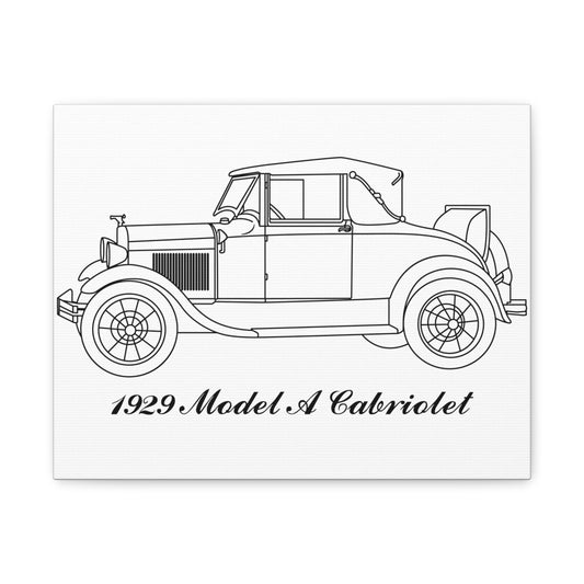 1929 Cabriolet White Canvas Wall Art