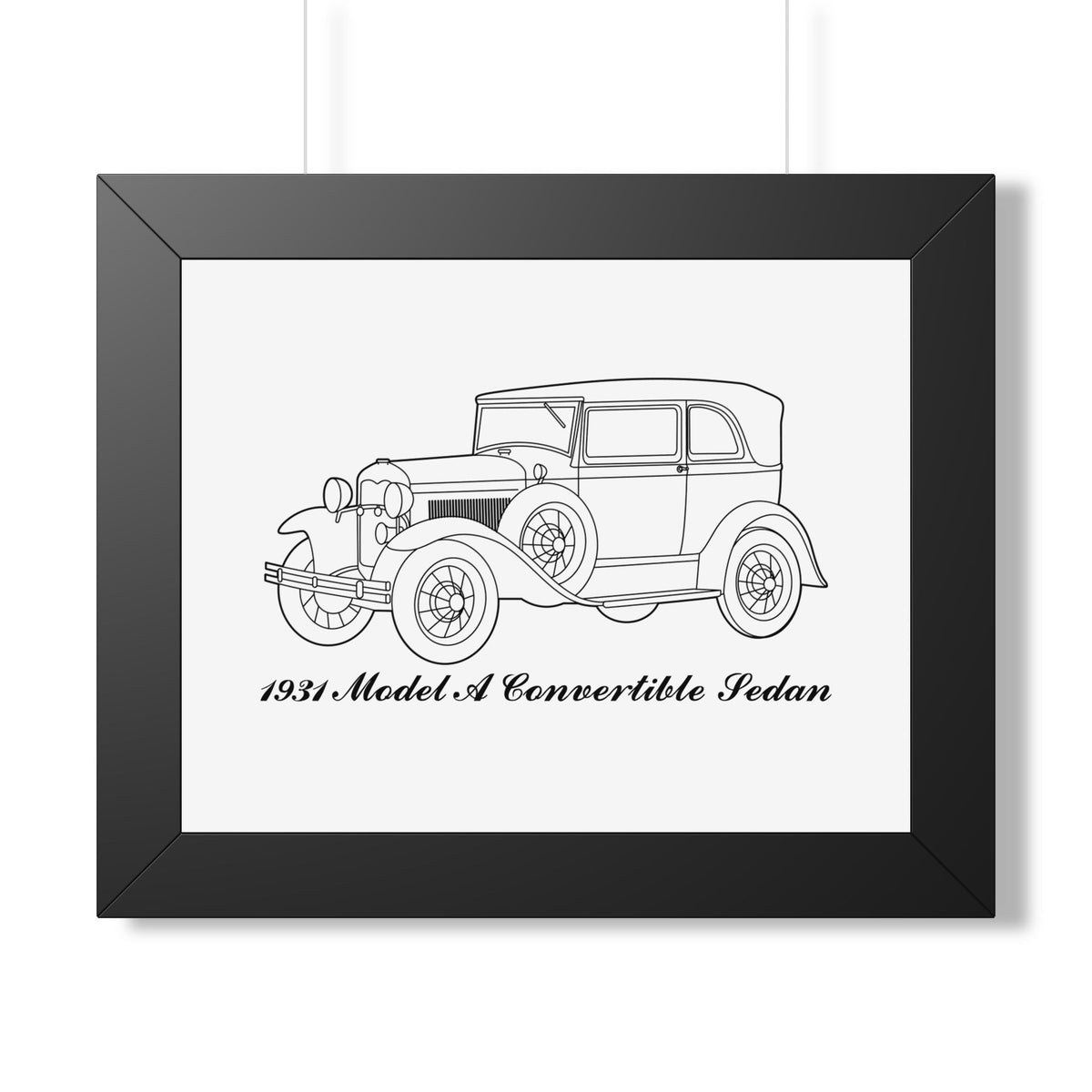 1931 Convertible Sedan Framed Drawing