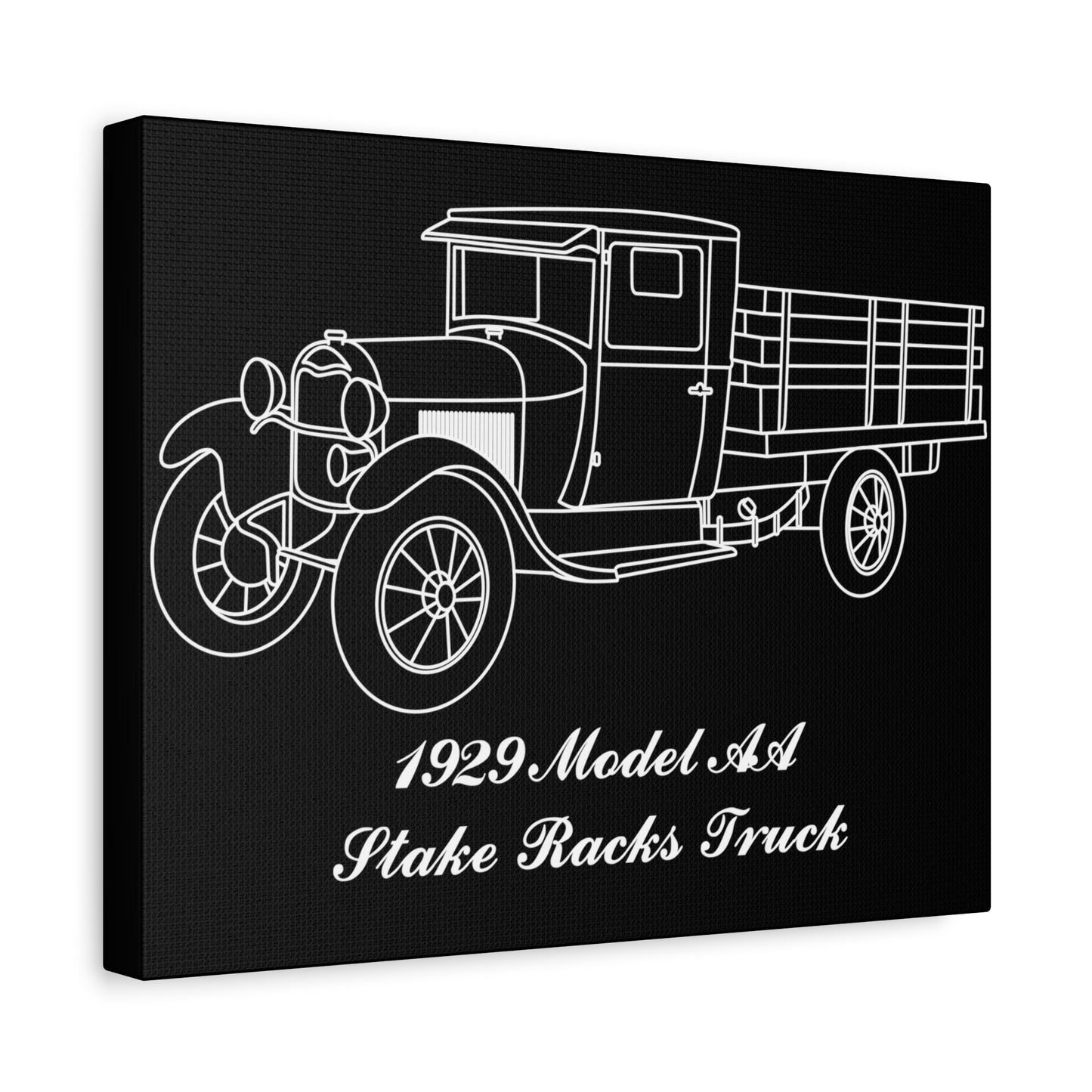 1929 AA Stake Racks Black Canvas Wall Art