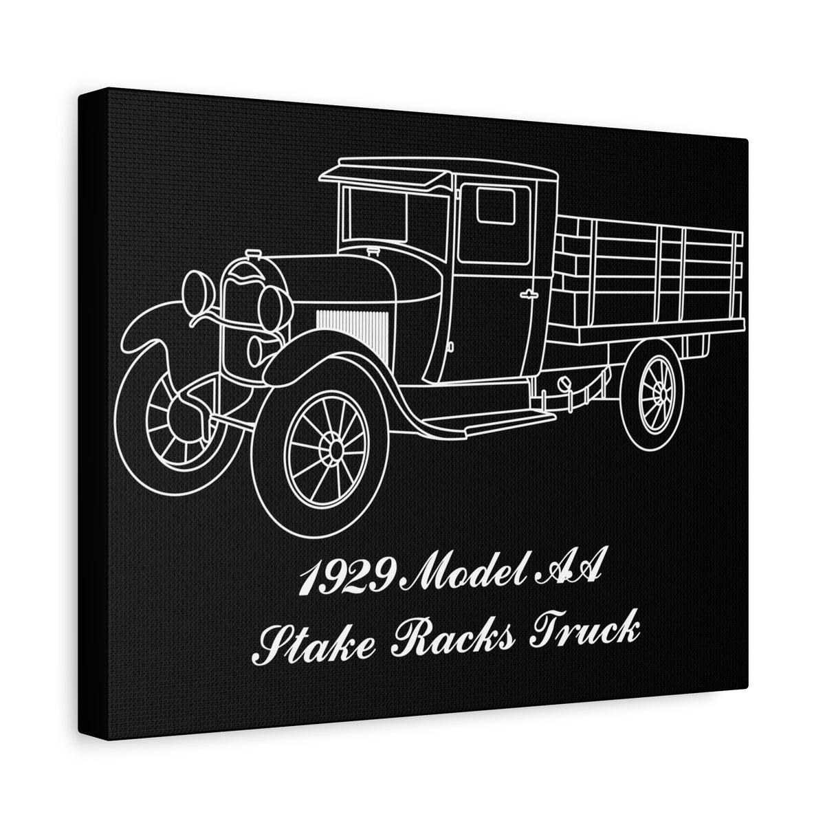 1929 AA Stake Racks Black Canvas Wall Art