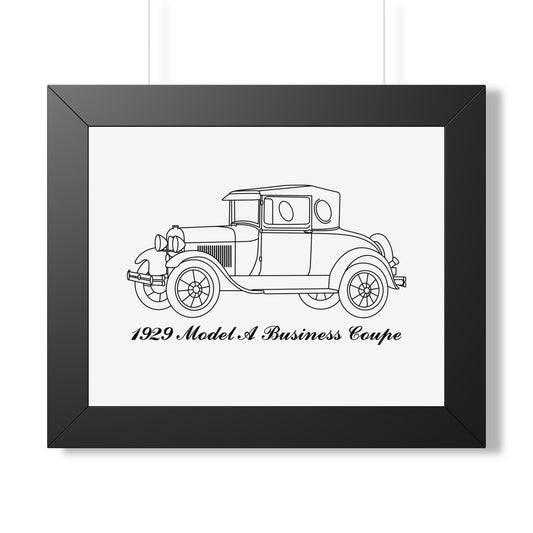 1929 Business Coupe Framed Drawing