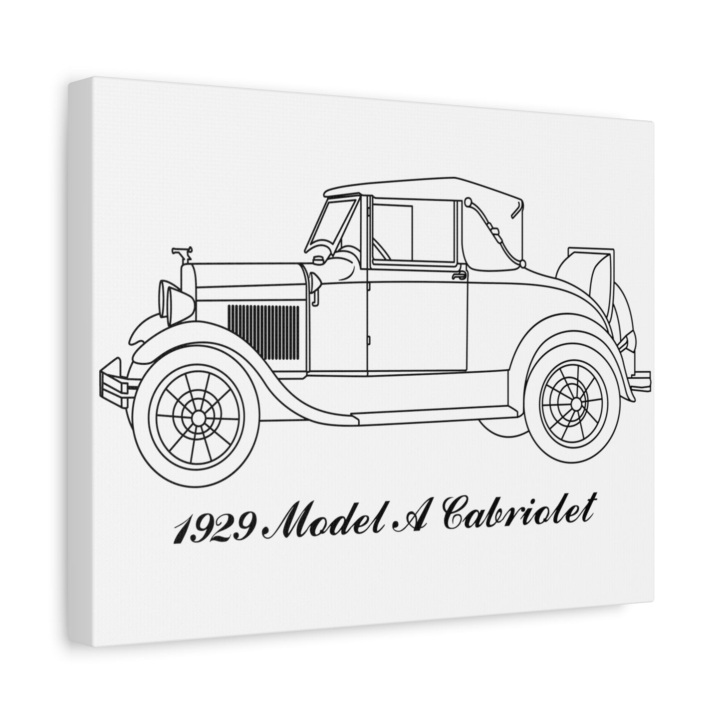 1929 Cabriolet White Canvas Wall Art