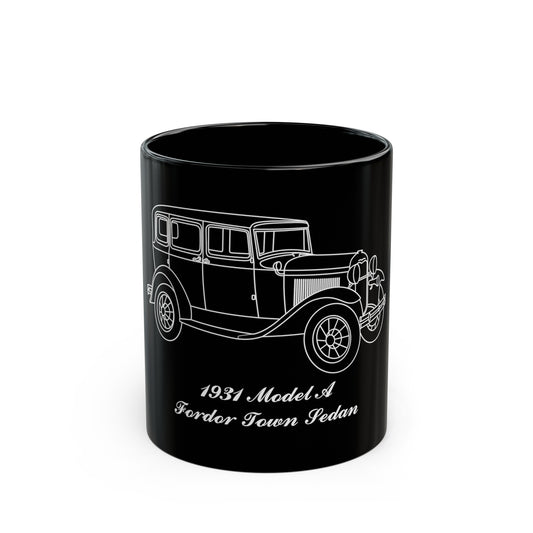 1931 Fordor Town Sedan Black Mug