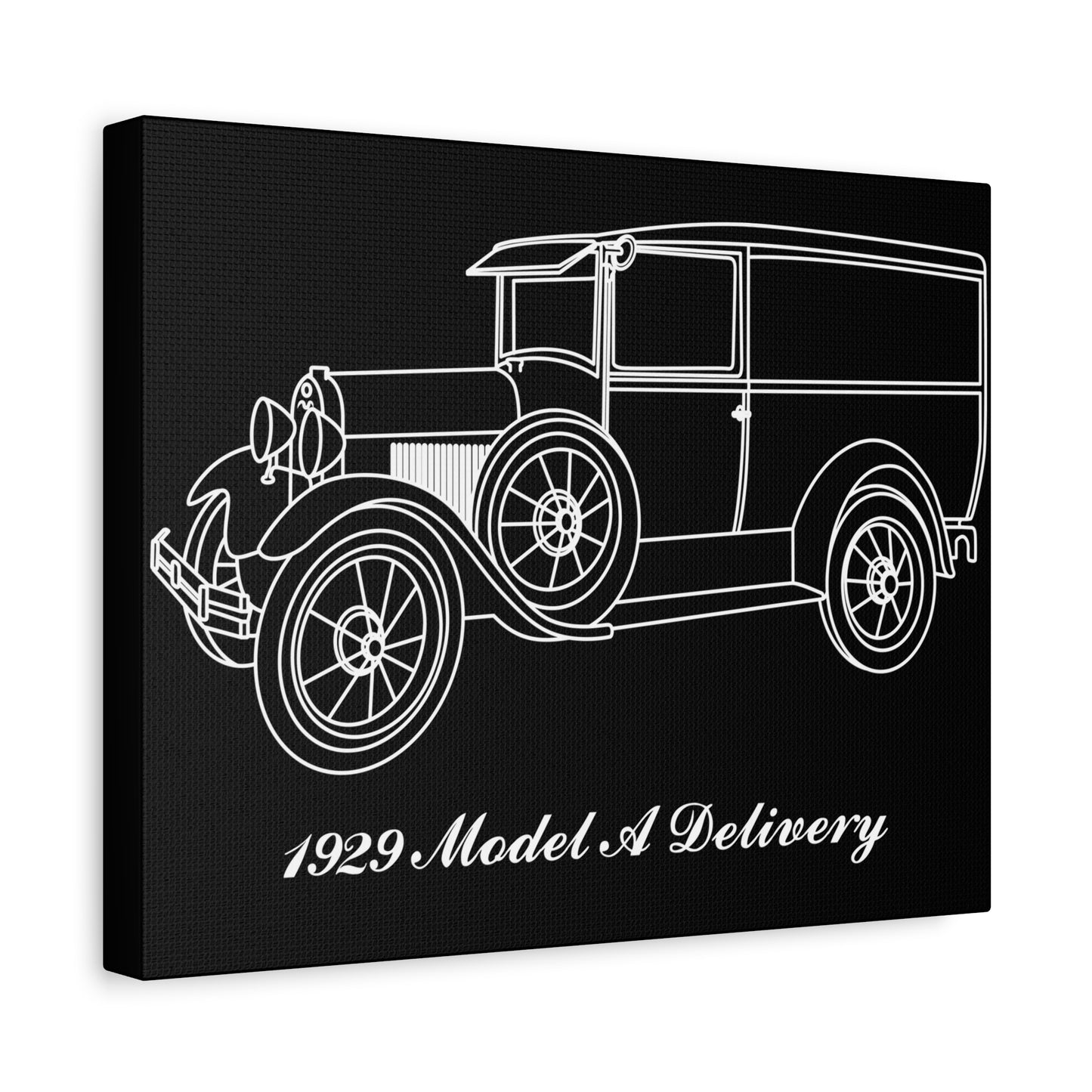 1929 Delivery Black Canvas Wall Art