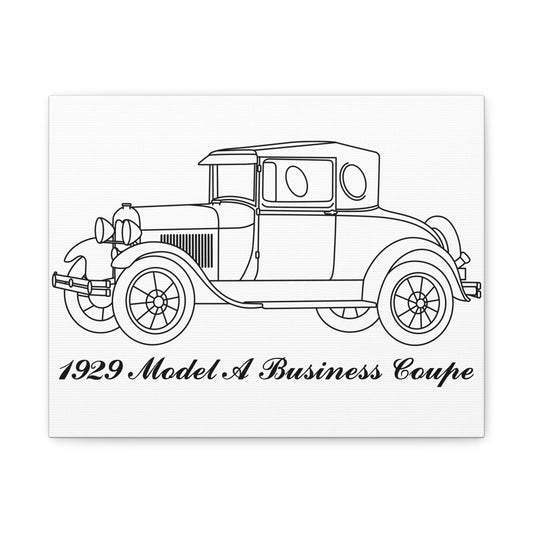 1929 Business Coupe White Canvas Wall Art