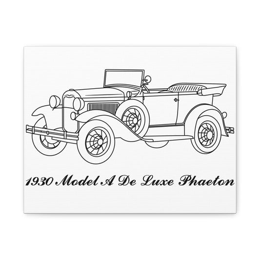 1930 De Luxe Phaeton White Canvas Wall Art