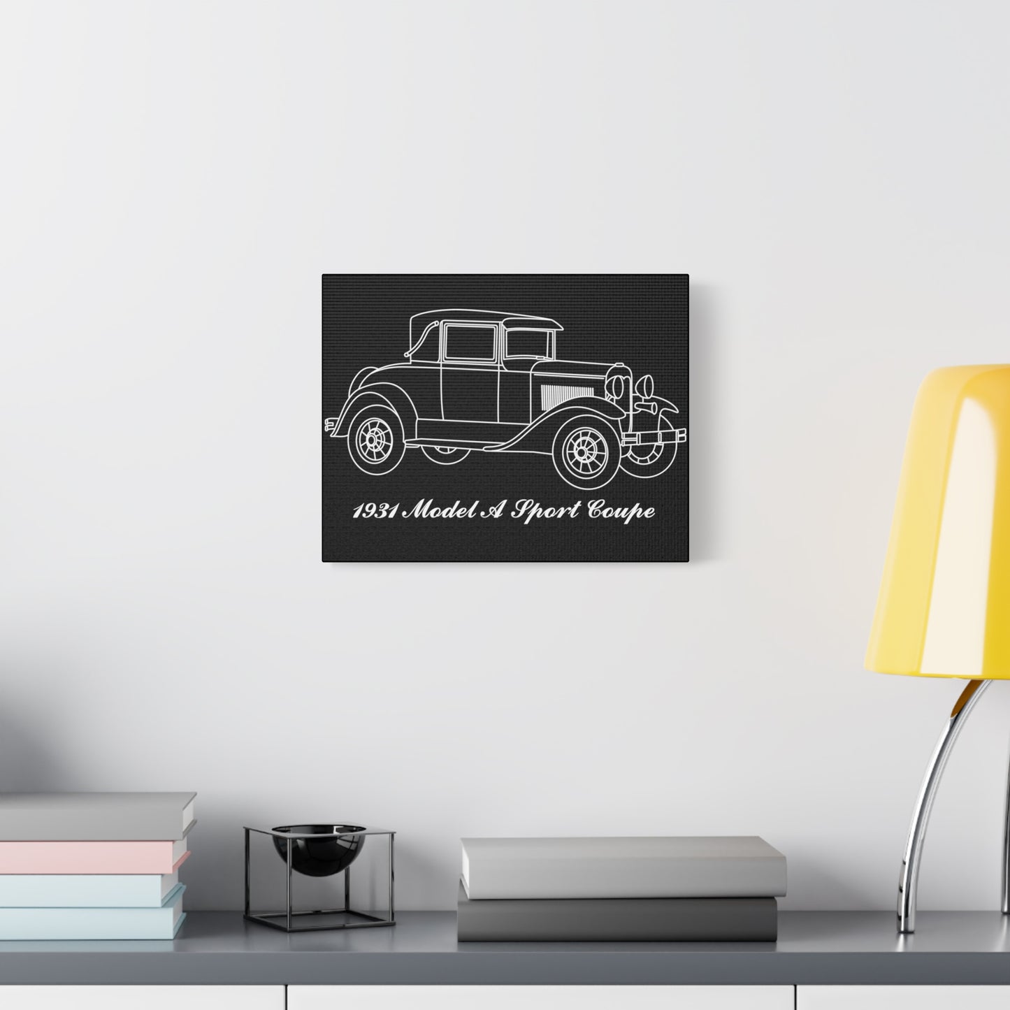 1931 Sport Coupe Black Canvas Wall Art