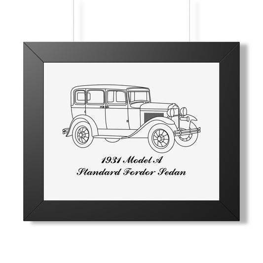 1931 Standard Fordor Sedan Framed Drawing
