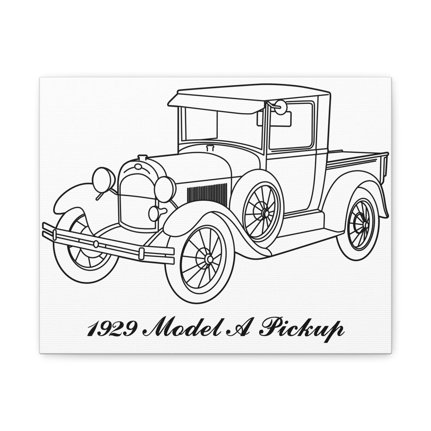 1929 Pickup White Canvas Wall Art