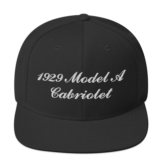 1929 Cabriolet Embroidered Black Hat