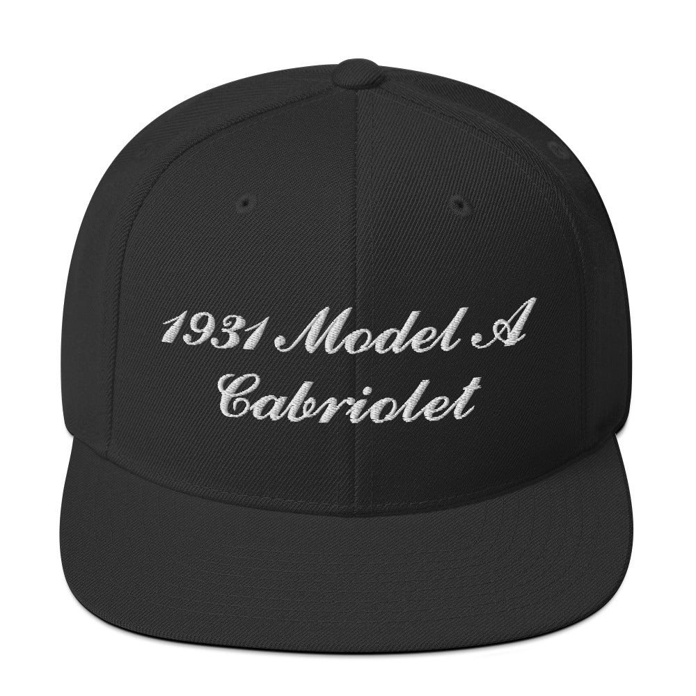 1931 Cabriolet Embroidered Black Hat